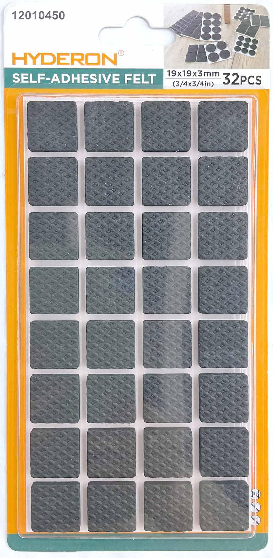 Protector para pata de mueble, 19 × 19 mm, 32 piezas, modelo 12010450