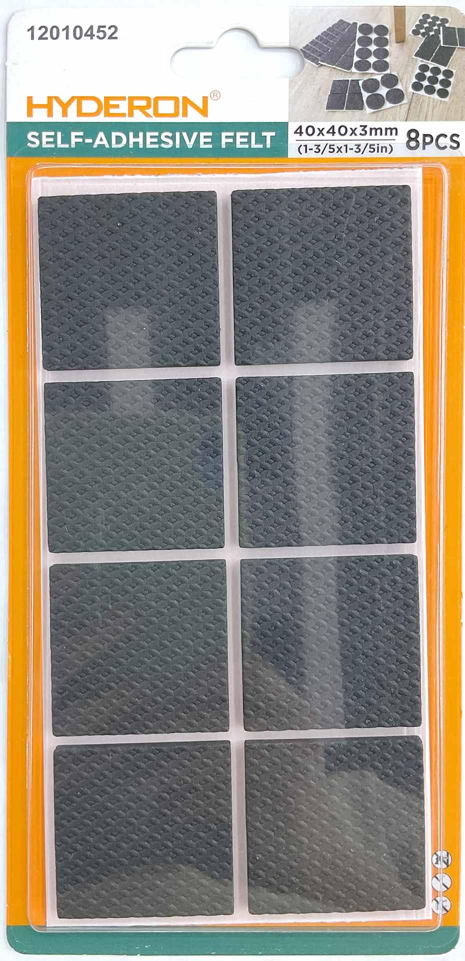 Protector para pata de mueble, 40 × 40 mm, 8 piezas, modelo 12010452