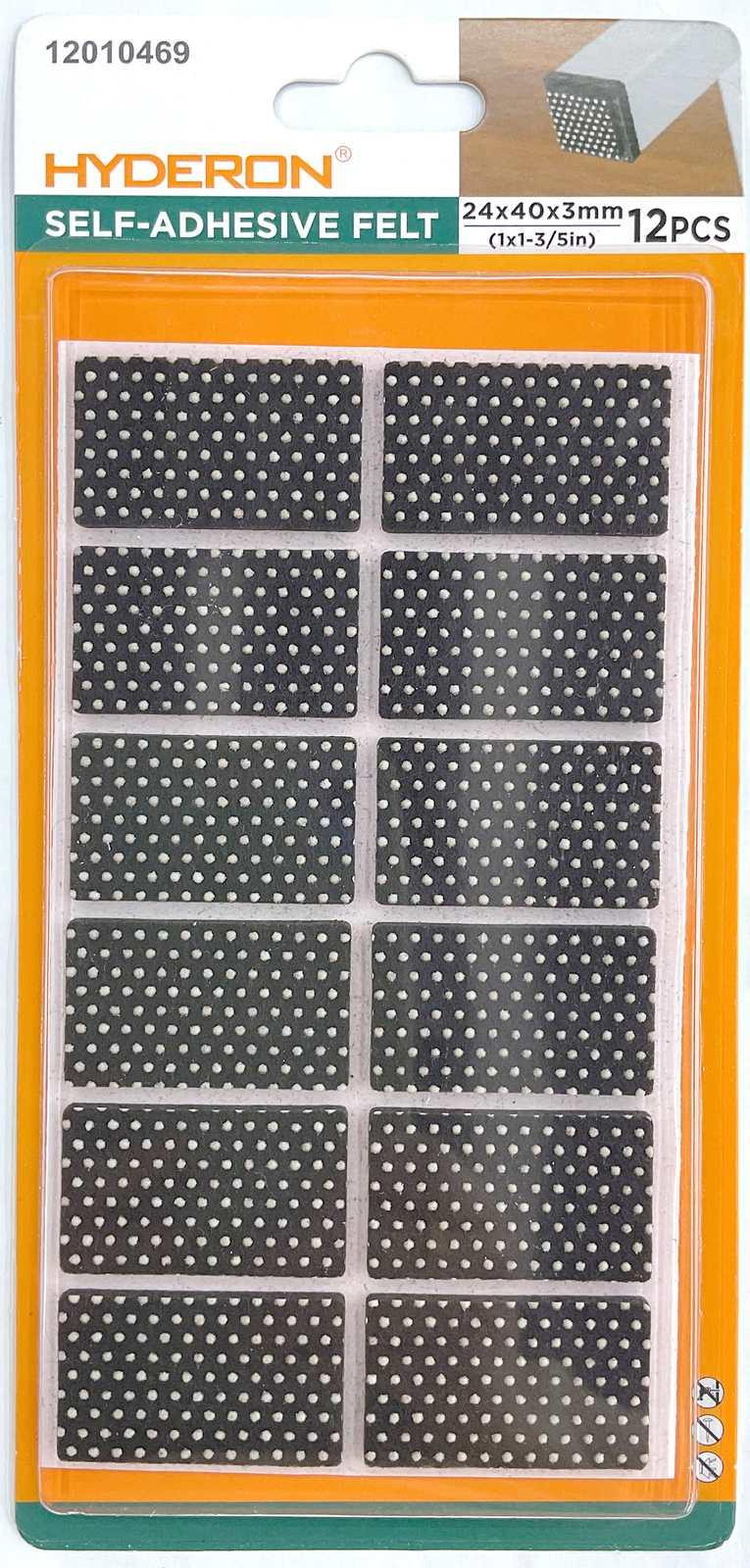 Protector para pata de mueble, 24 × 40 mm, 12 piezas, modelo 12010469