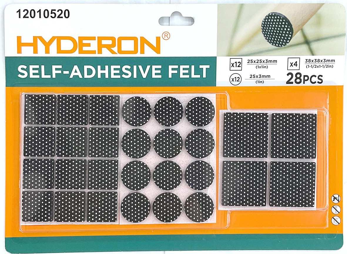 Protector para pata de mueble, 25 × 25 × 3 mm, 25 × 3 mm, 38 × 38 × 4 mm, 12 piezas, 4 piezas, modelo 12010520