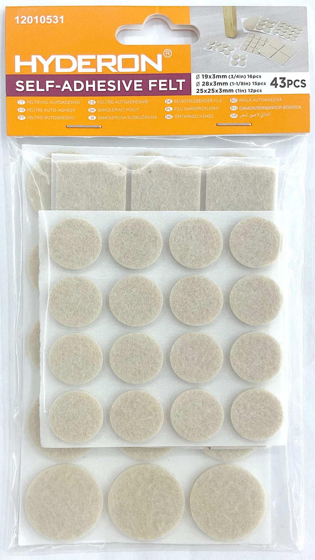 Protector para pata de mueble, 19 × 3 mm, 25 × 25 × 3 mm, 28 × 3 mm, 16 piezas, 12 piezas, 15 piezas, modelo 12010531