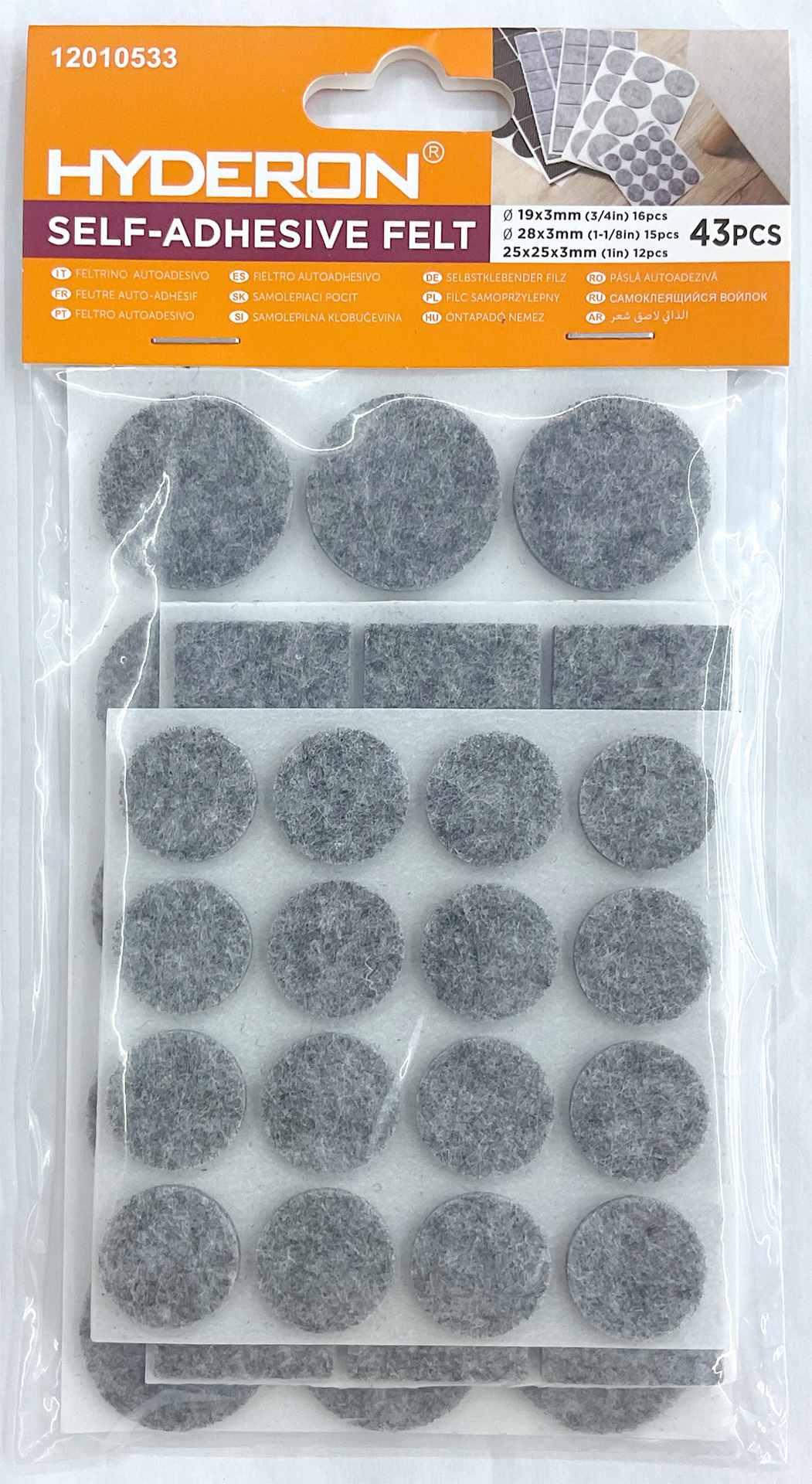 Protector para pata de mueble, 19 × 3 mm, 25 × 25 × 3 mm, 28 × 3 mm, 16 piezas, 12 piezas, 15 piezas, modelo 12010533