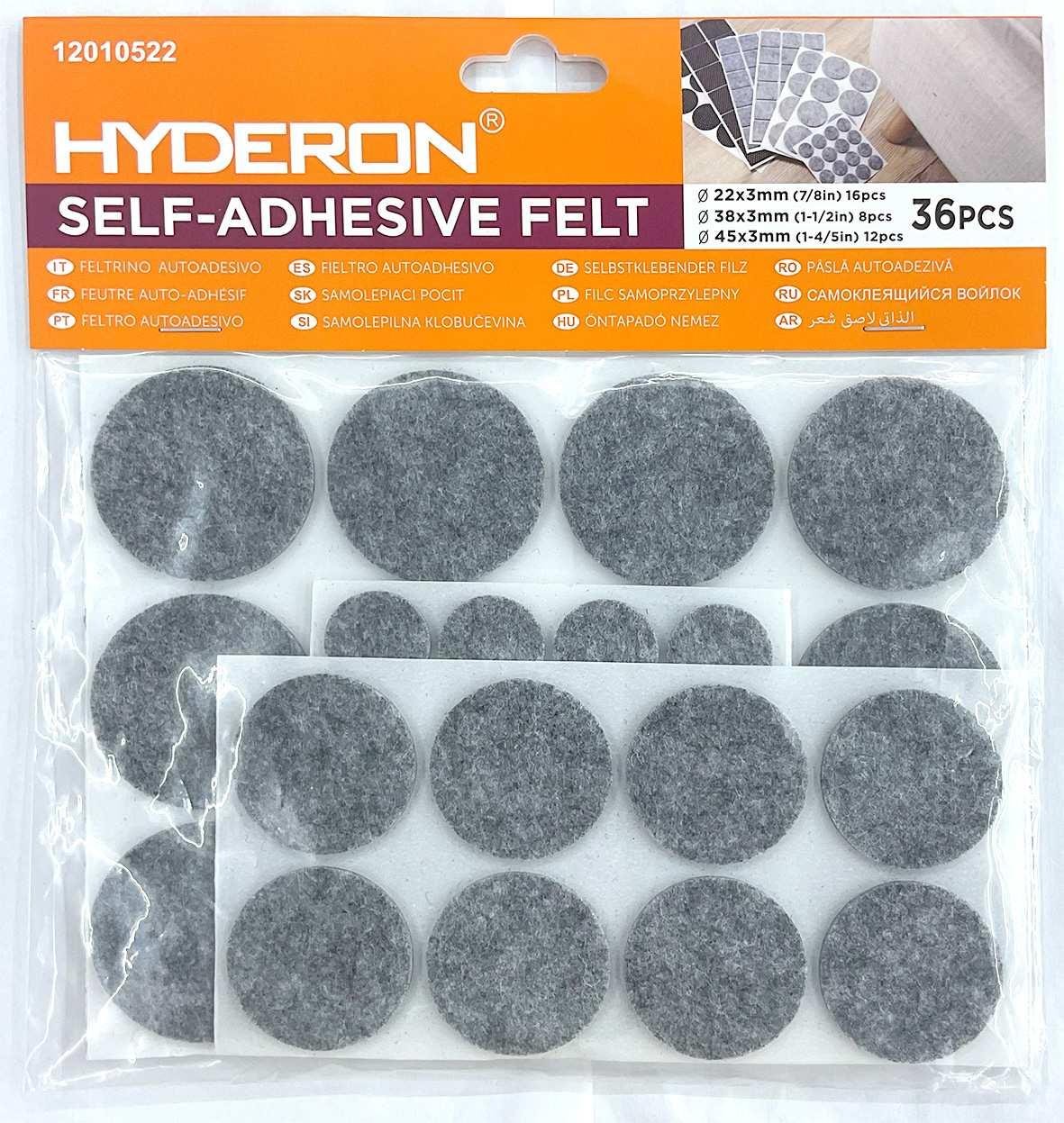 Protectores de fieltro, 40 × 40 × 3 mm, 10 piezas, color marrón