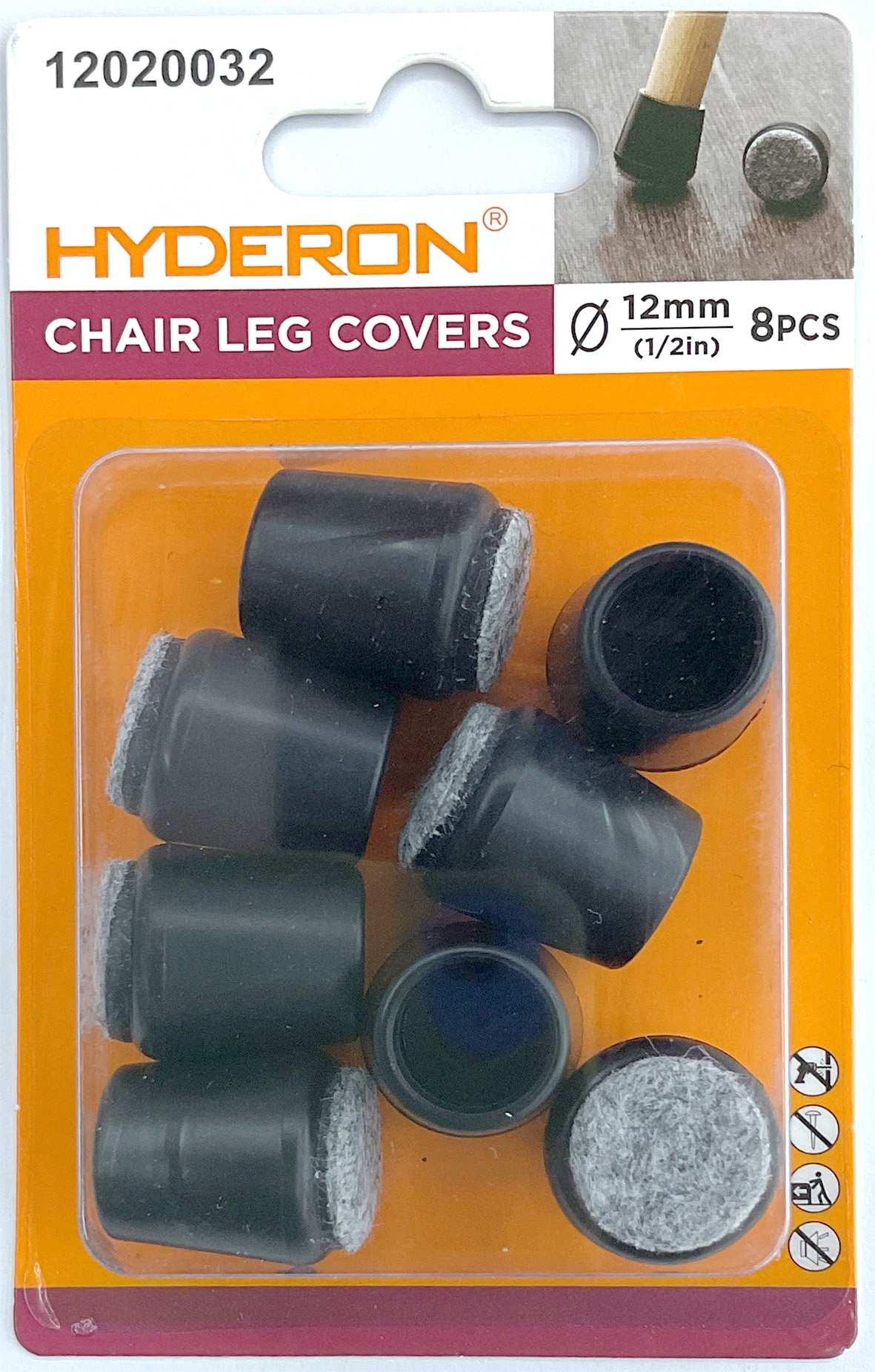 Protector para patas de mesa, 12 × 20,3 mm, 8 piezas, modelo 12020032