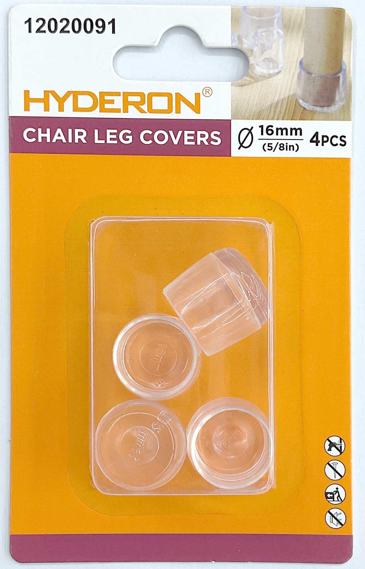 Protector para patas de mesa, 16 mm, 4 piezas, color transparente