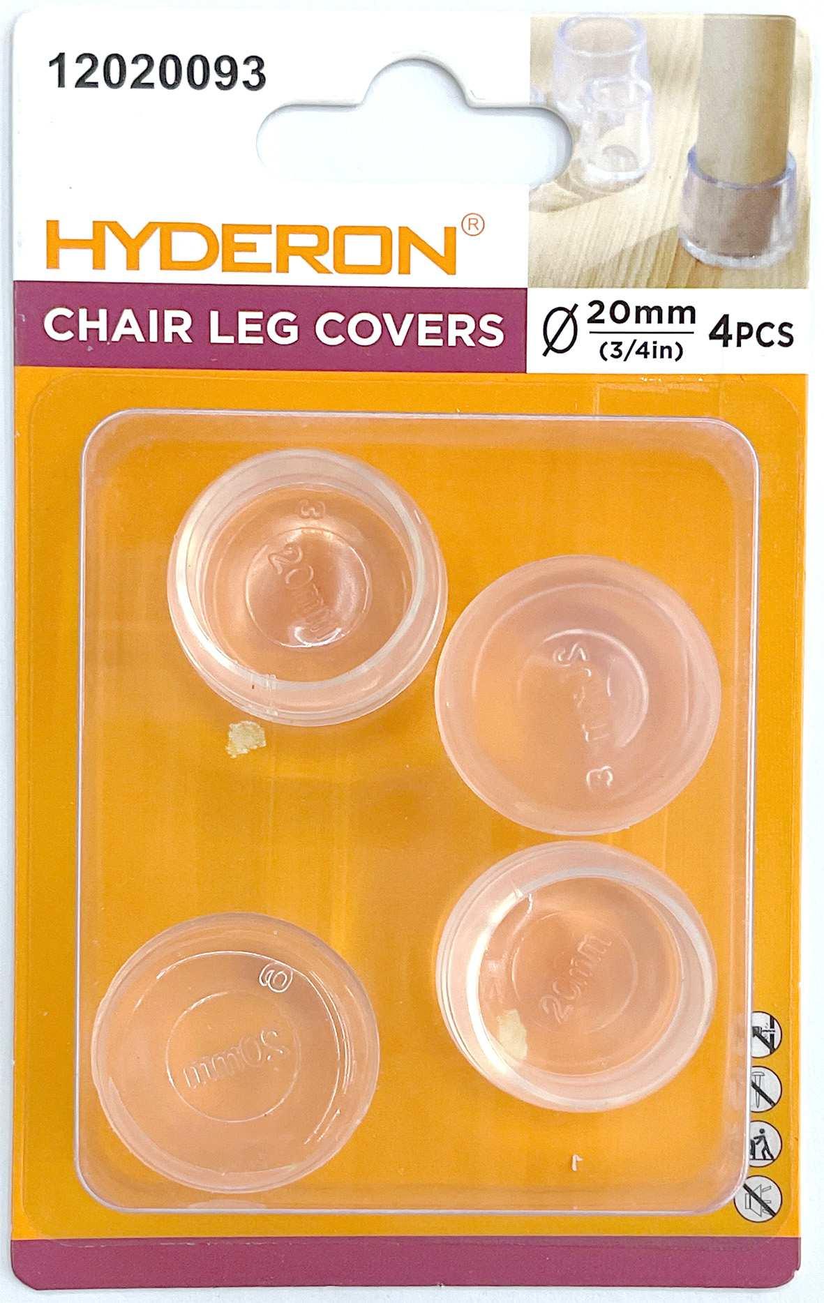 Protector para patas de mesa, 20 mm, 4 piezas, color transparente