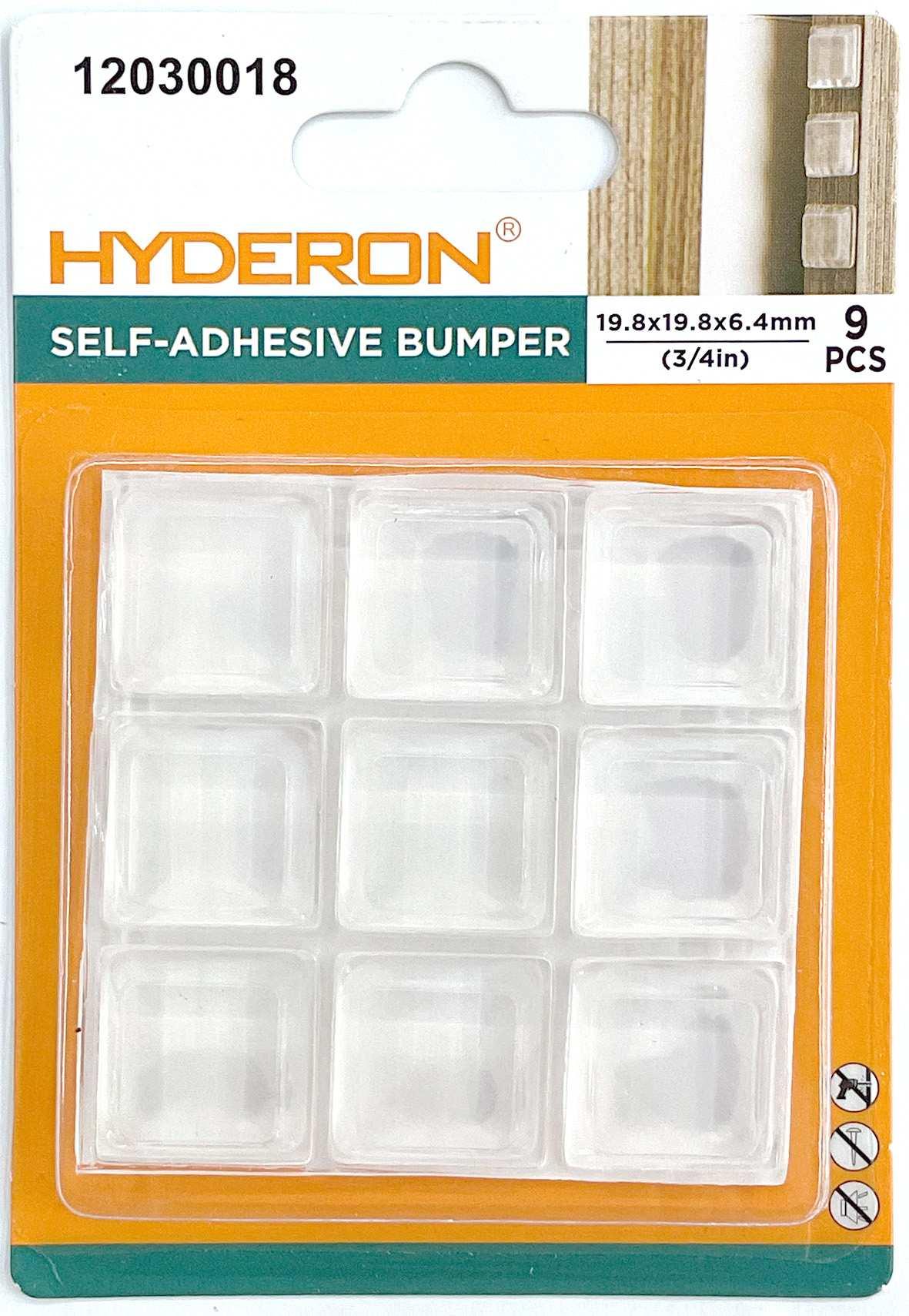 Protector transparente, 19,8 × 19,8 × 6,4 mm, 9 piezas
