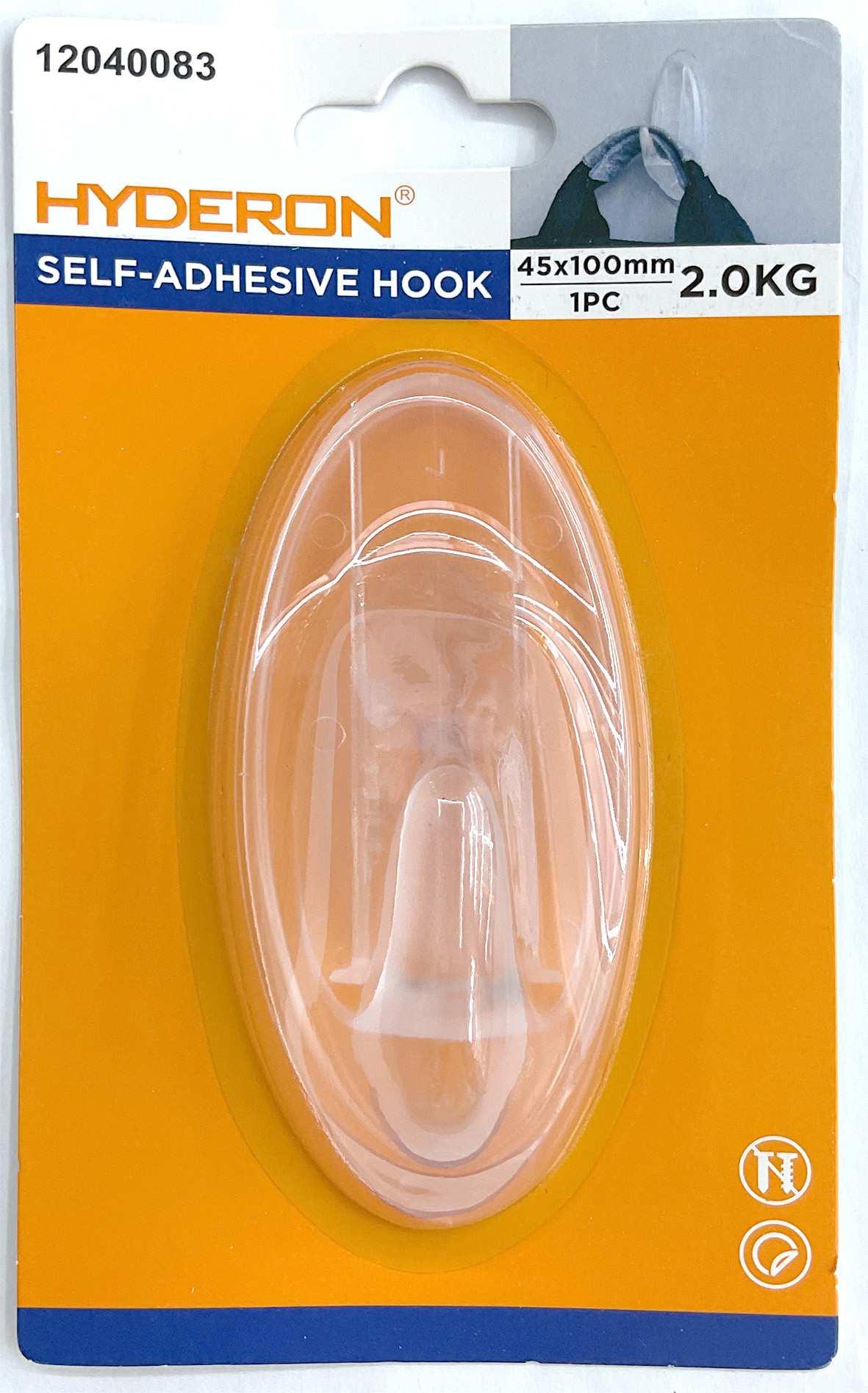 Gancho, 45 × 100 mm, 2,2 kg, 1 pieza, color transparente
