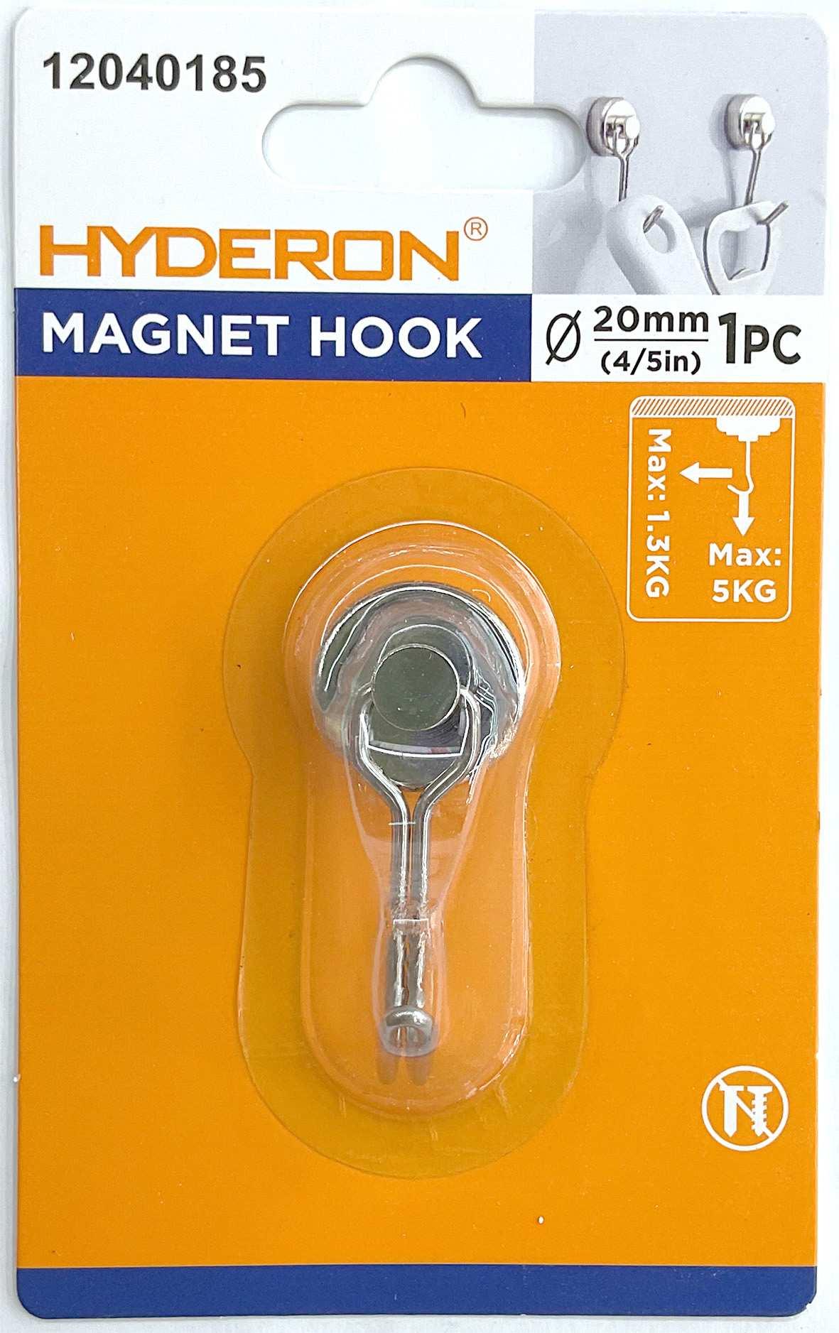 Gancho magnético, 20 × 36 mm, 14 kg, 2,8 kg, 1 pieza