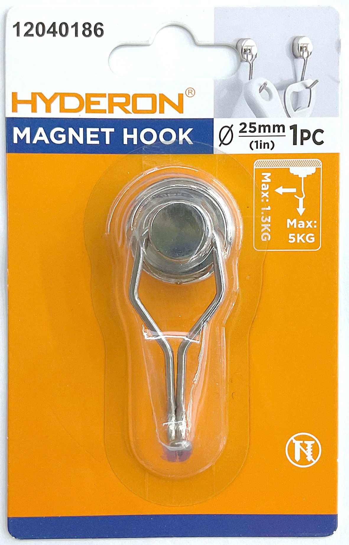 Gancho magnético, 25 × 53,5 mm, 17 kg, 3,5 kg, 1 pieza