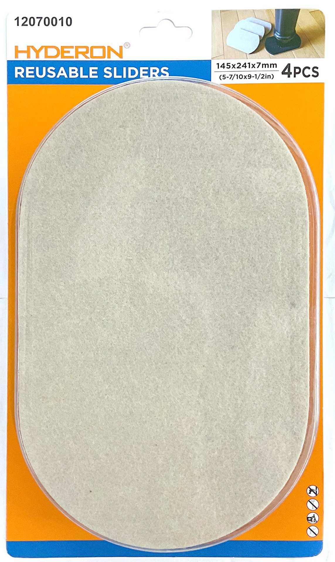 Deslizadores para muebles, 241 × 145 × 7 mm, 4 piezas