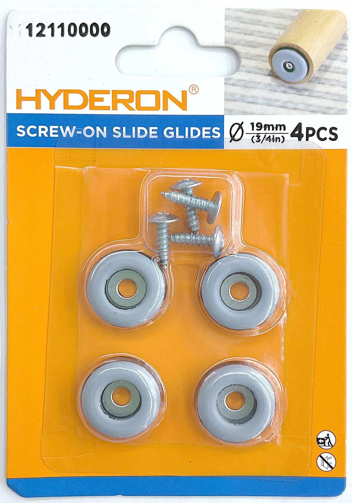 Deslizador atornillable para muebles, modelo HPT-E1900, 19 mm, 4 piezas