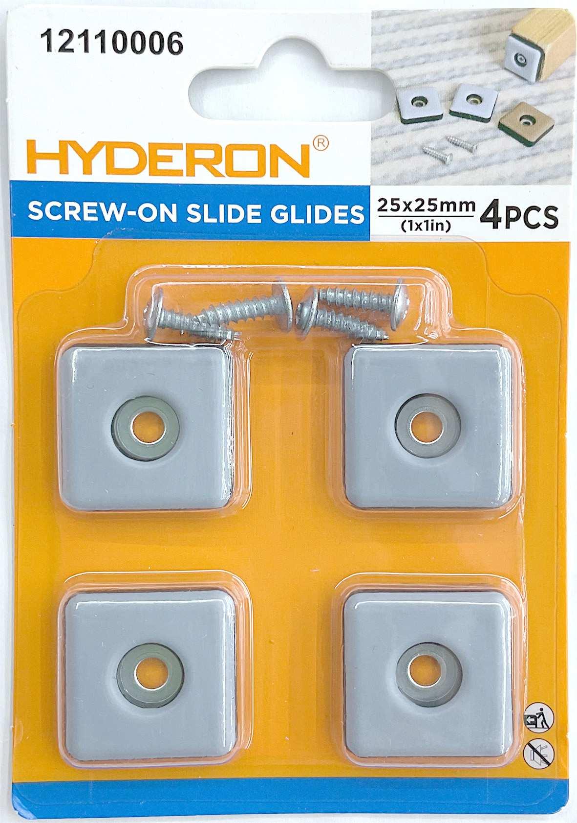 Deslizador atornillable para muebles, modelo HPT-E2525, 25 × 25 mm, 4 piezas