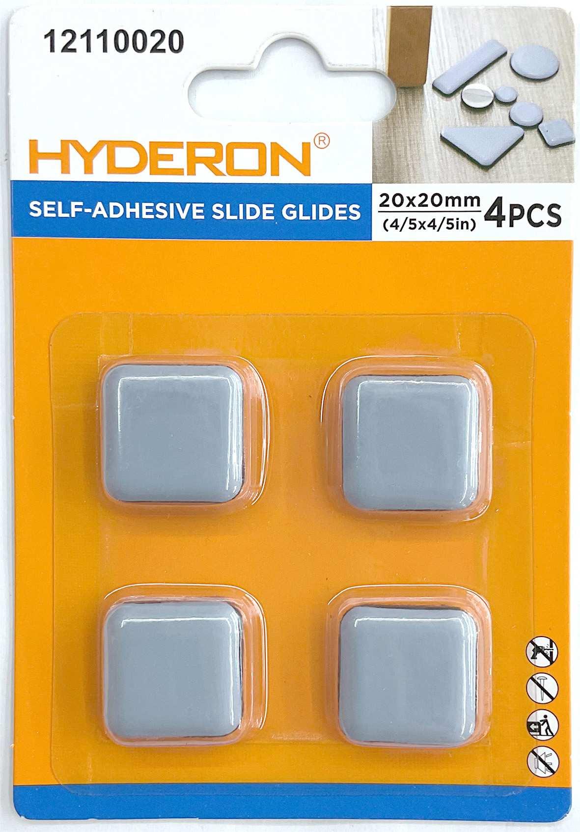 Deslizador adhesivo para muebles, 20 × 20 mm, 4 piezas