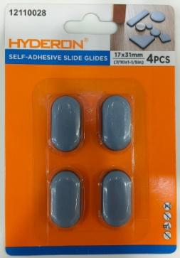 Deslizador adhesivo para muebles, 17 × 31 mm, 4 piezas