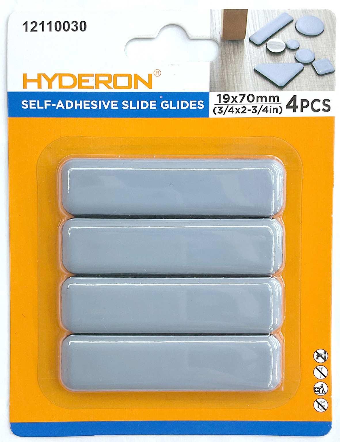 Deslizador adhesivo para muebles, 19 × 70 mm, 4 piezas