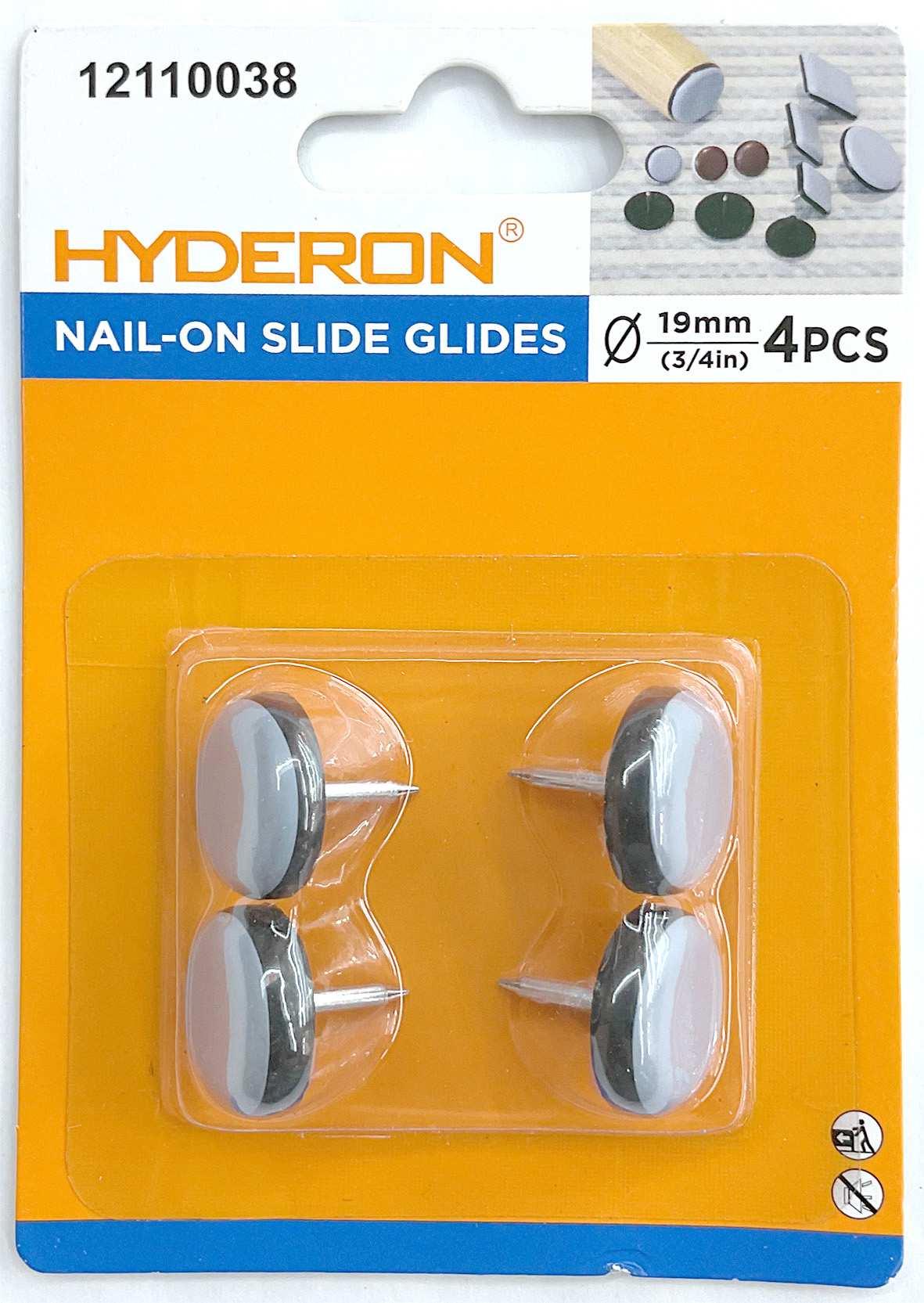 Deslizador con clavo para muebles, modelo HPT-D1900, 19 mm, 4 piezas