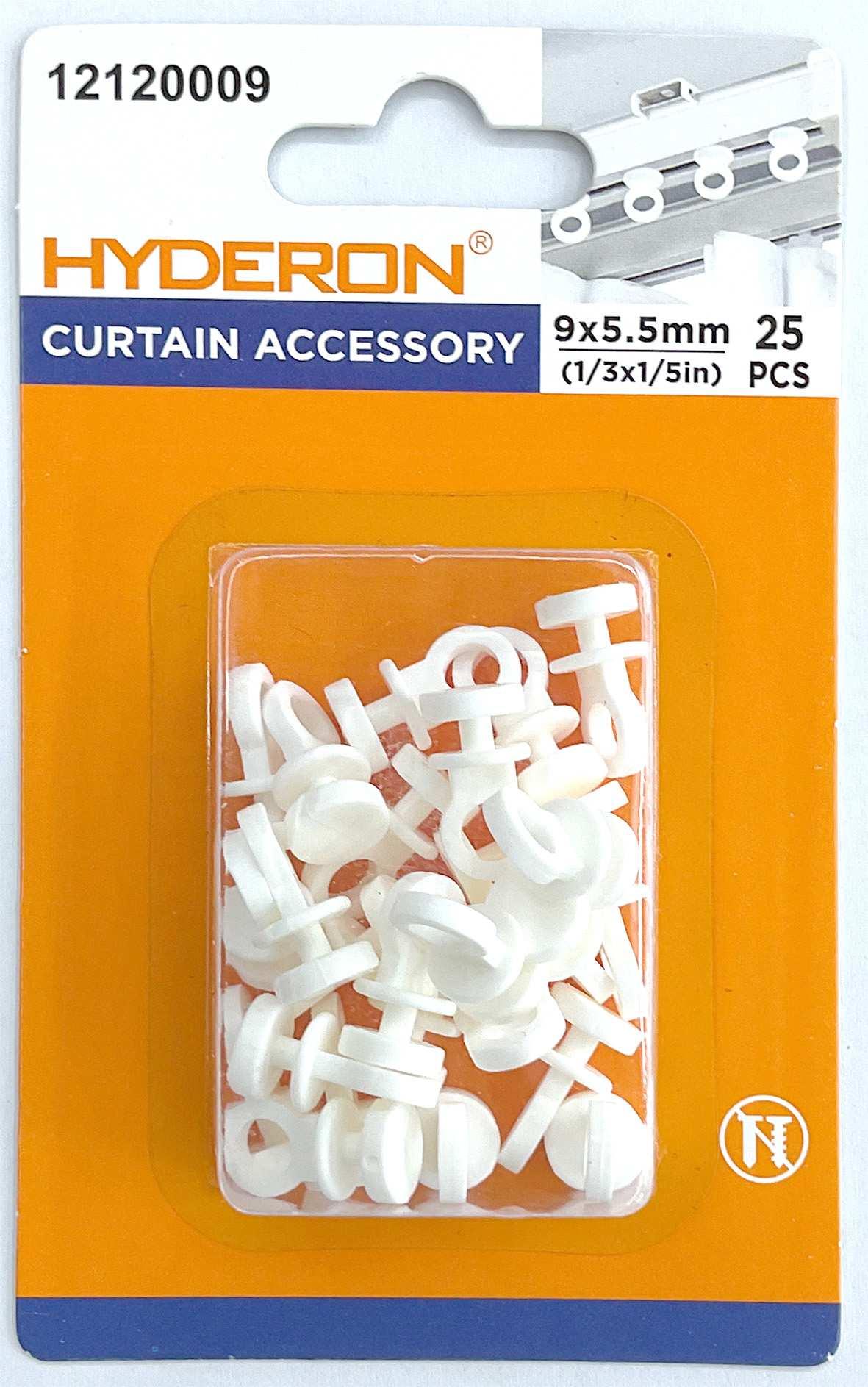 Rueda para riel de cortina, 9 × 9 × 3,6 × 2,7, 5,5 mm, 25 piezas