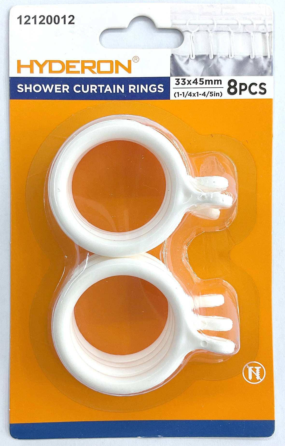 Sujetador para cortina de baño, 33 × 45 mm, 8 piezas