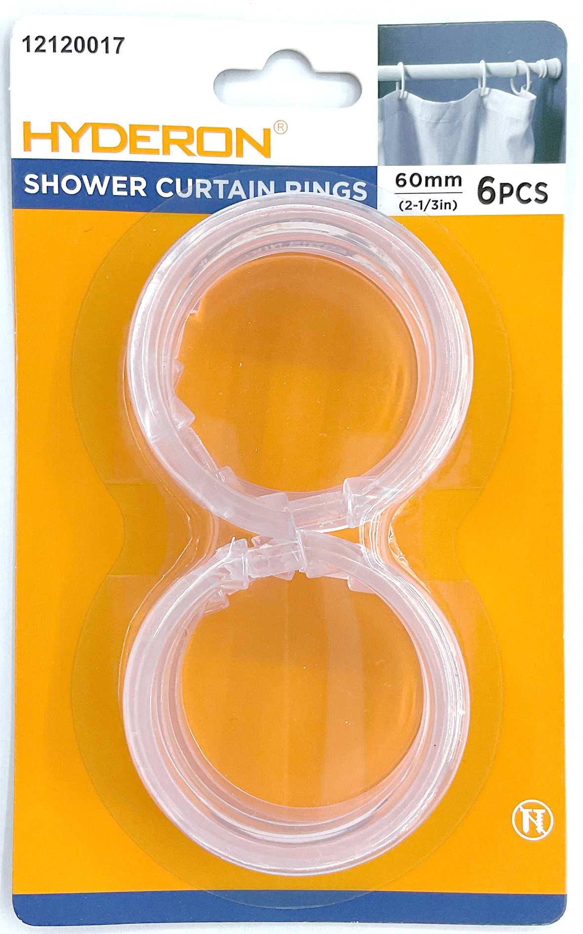 Sujetador para cortina de baño, 60 mm, 6 piezas, ref. 12120017