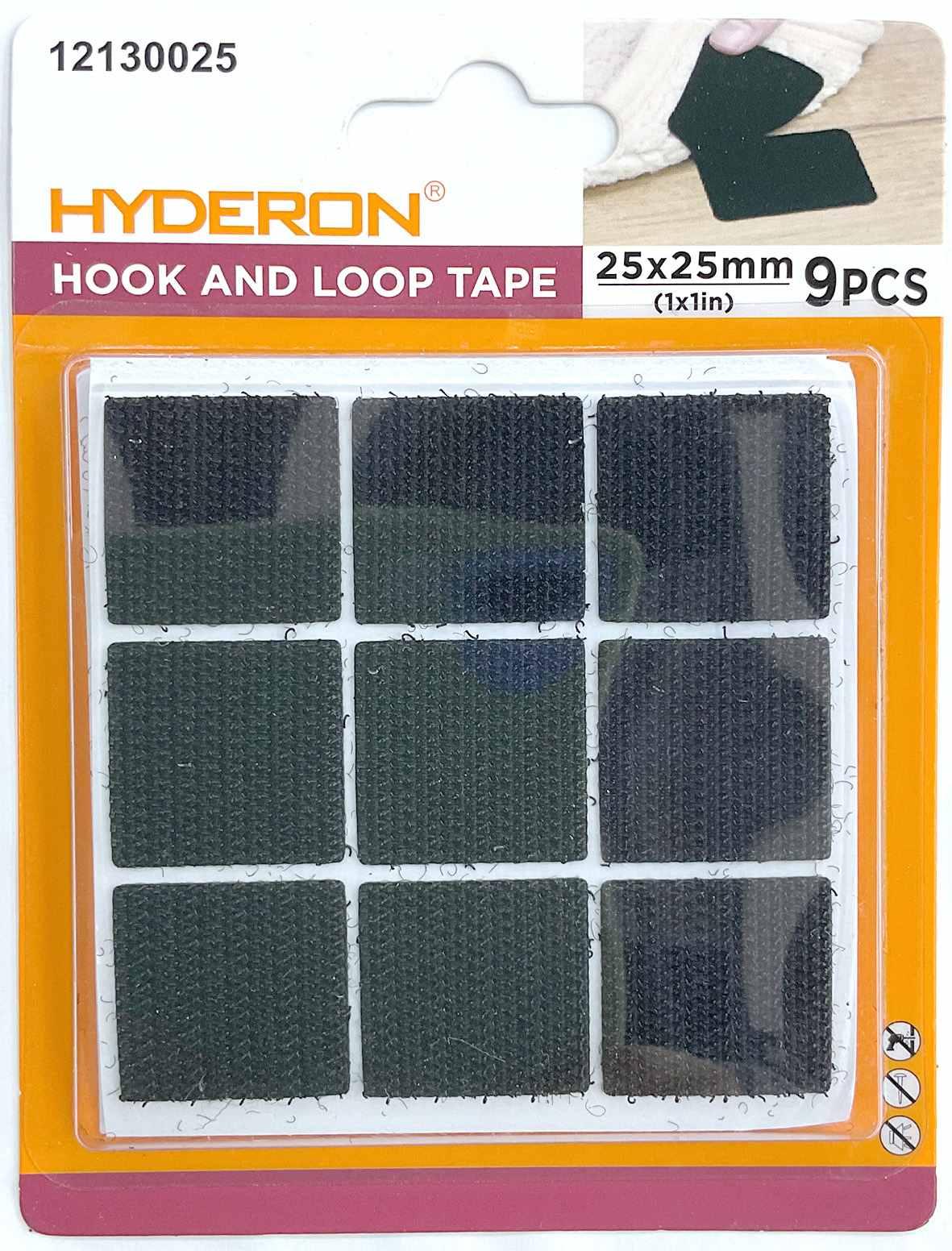 Velcro, 25 × 25 mm, 9 piezas, modelo 12130025
