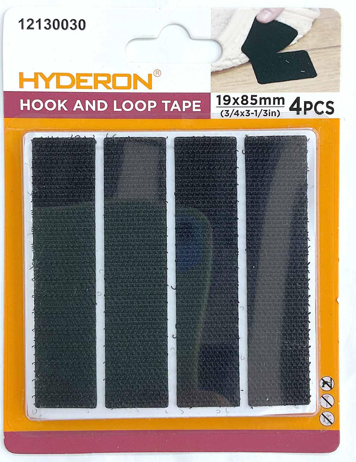 Velcro, 19 × 85 mm, 4 piezas, modelo 12130030