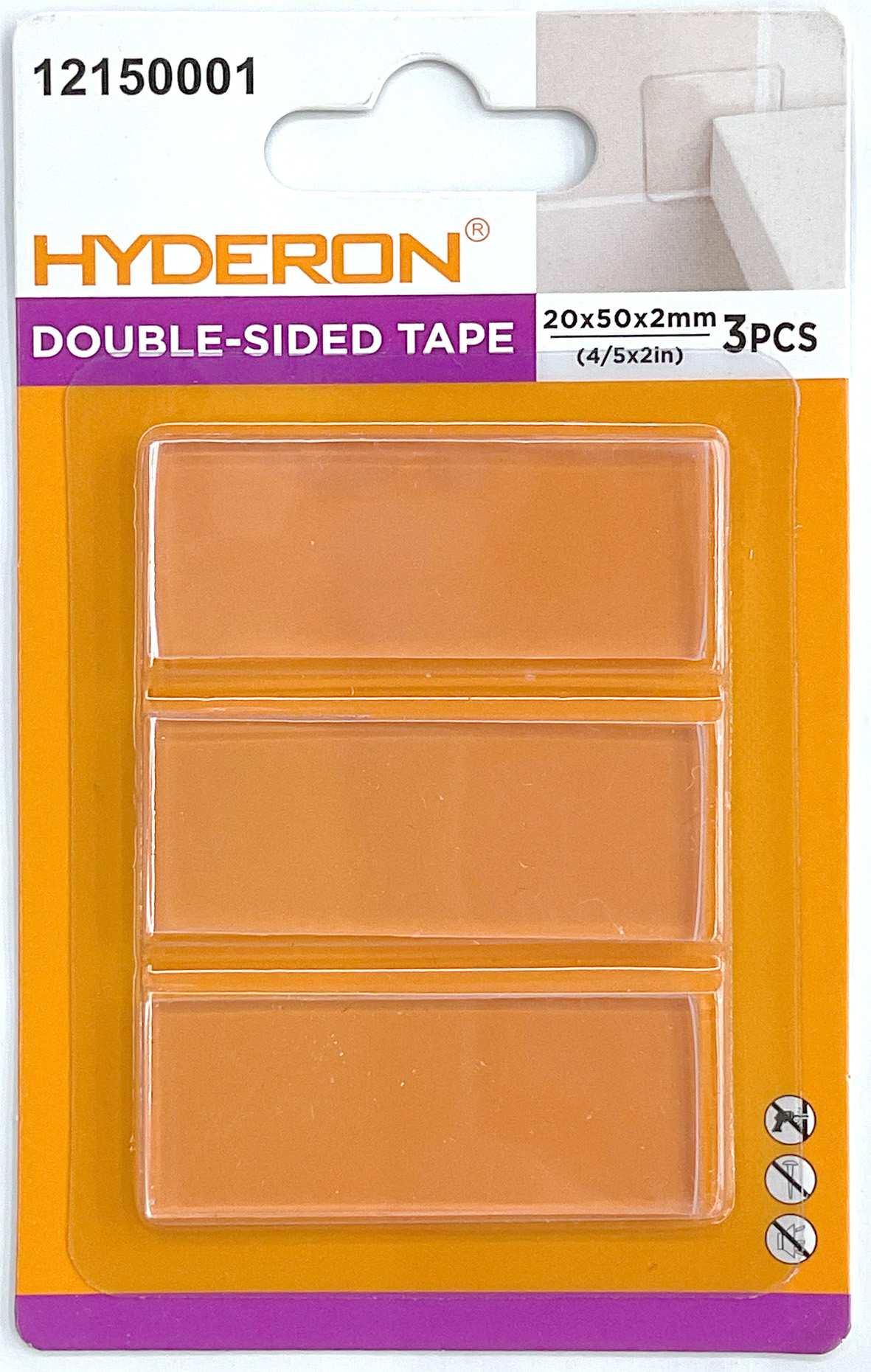 Almohadilla adhesiva transparente de PU, 20 × 50 × 2 mm, 3 piezas