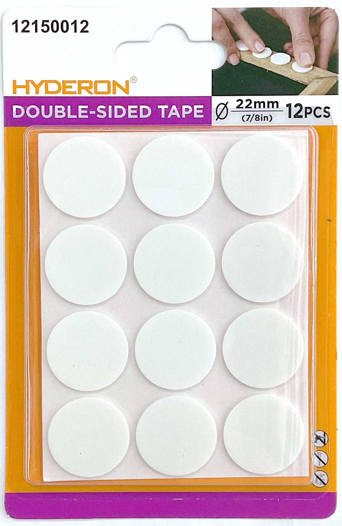 Adhesivo de doble cara sin marcas, 22 mm, 12 piezas, ref. 12150012