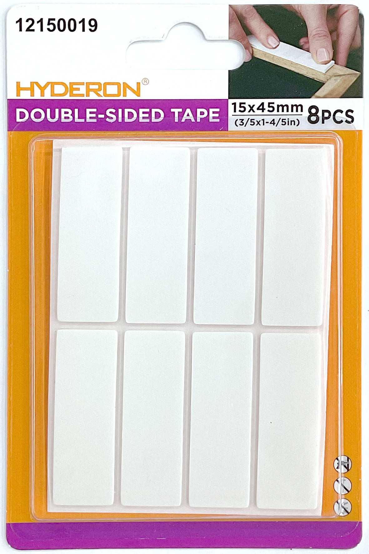 Adhesivo de doble cara sin marcas, 15 × 45 mm, 8 piezas, ref. 12150019