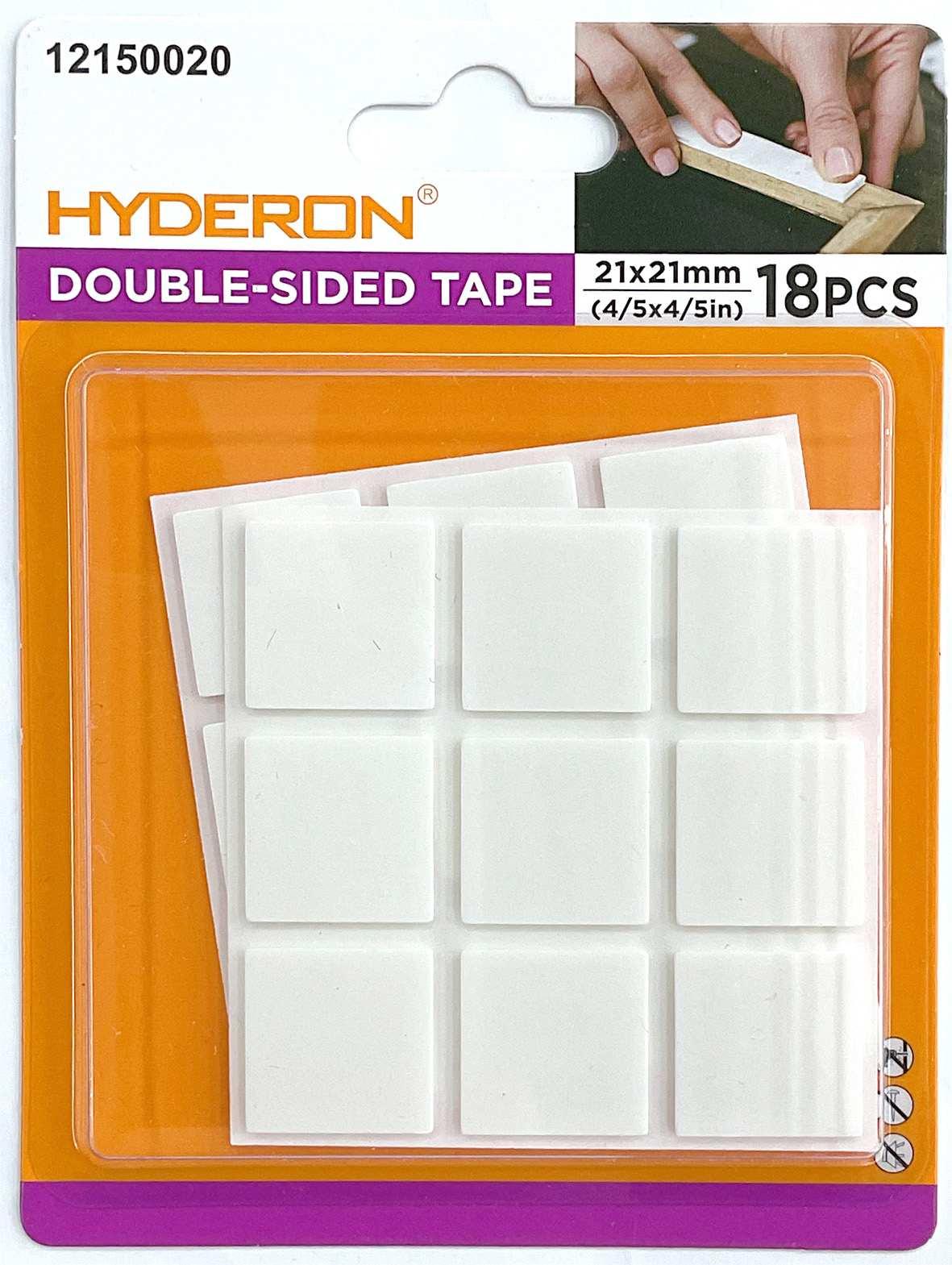 Adhesivo de doble cara sin marcas, 21 × 21 mm, 18 piezas