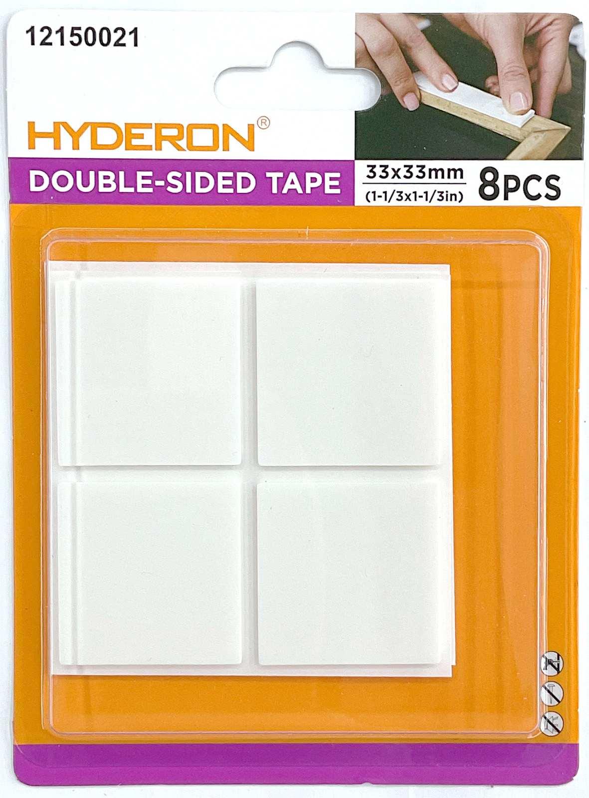 Adhesivo de doble cara sin marcas, 33 × 33 mm, 8 piezas