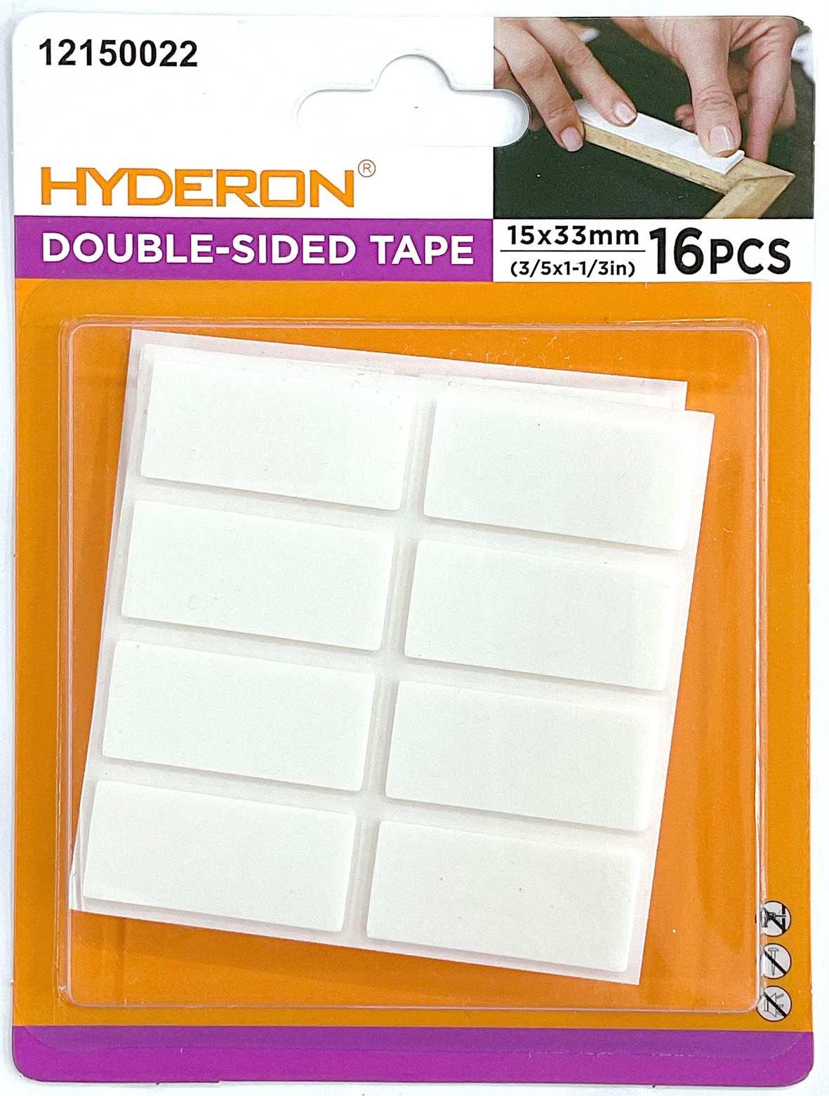 Adhesivo de doble cara sin marcas, 15 × 33 mm, 16 piezas