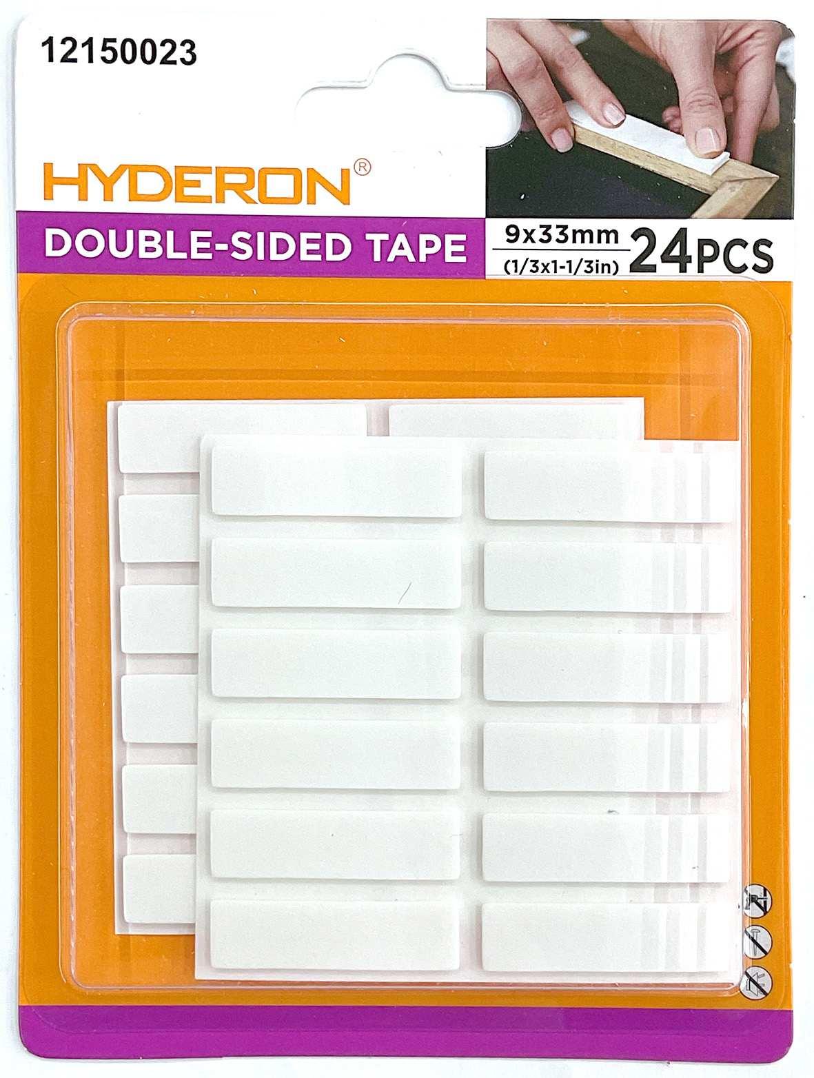 Adhesivo de doble cara sin marcas, 9 × 33 mm, 24 piezas