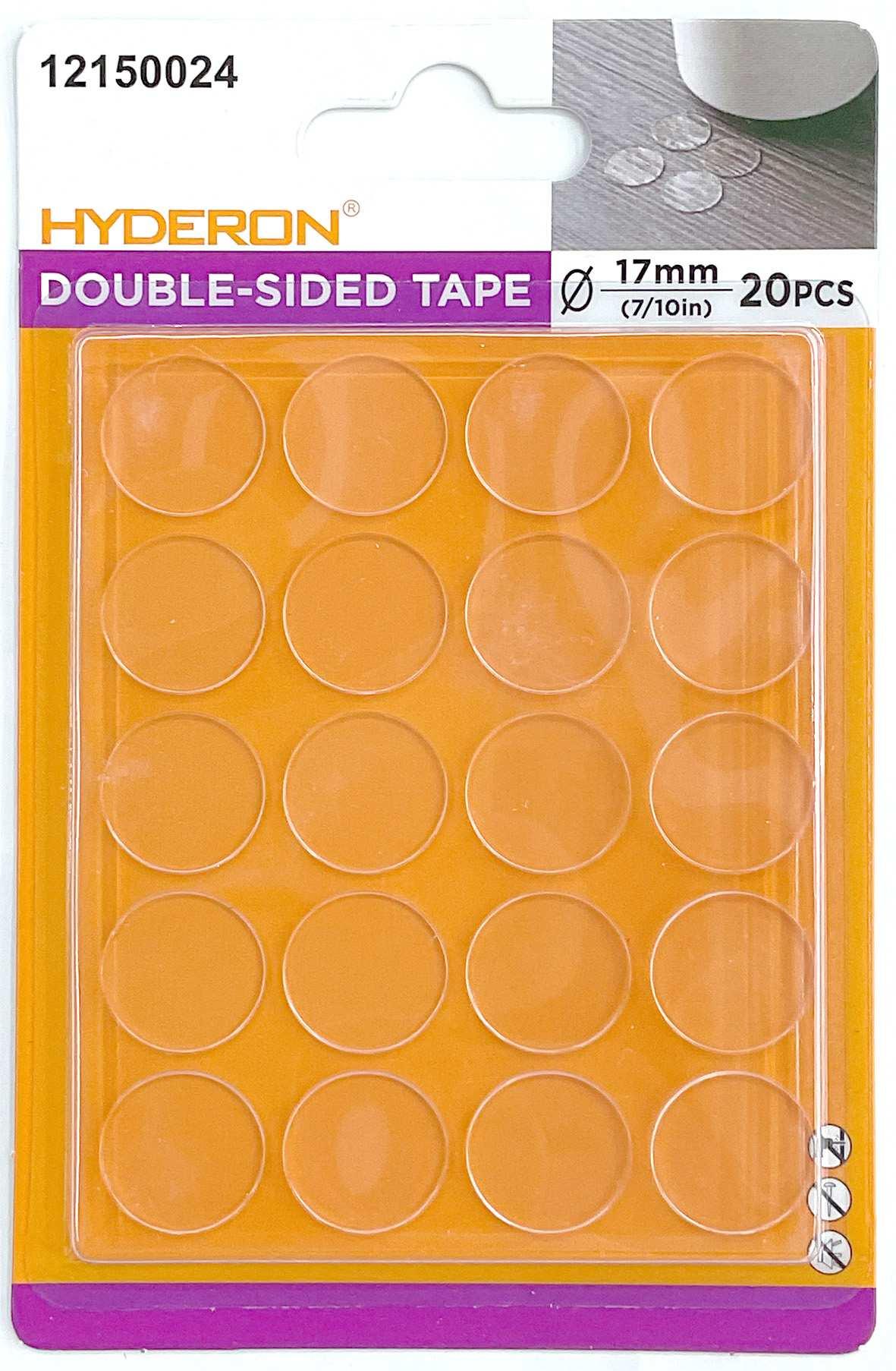 Adhesivo de doble cara sin marcas, 17 mm, 20 piezas, ref. 12150024