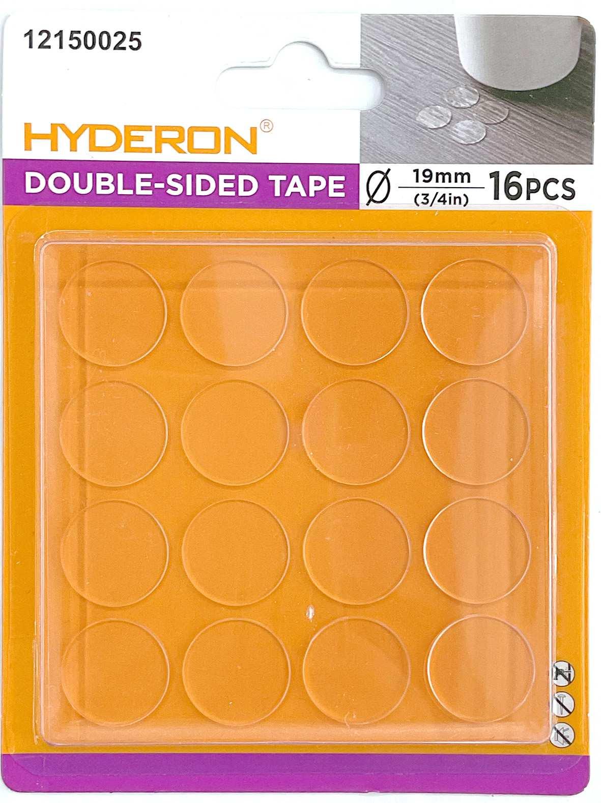 Adhesivo de doble cara sin marcas, 19 mm, 16 piezas