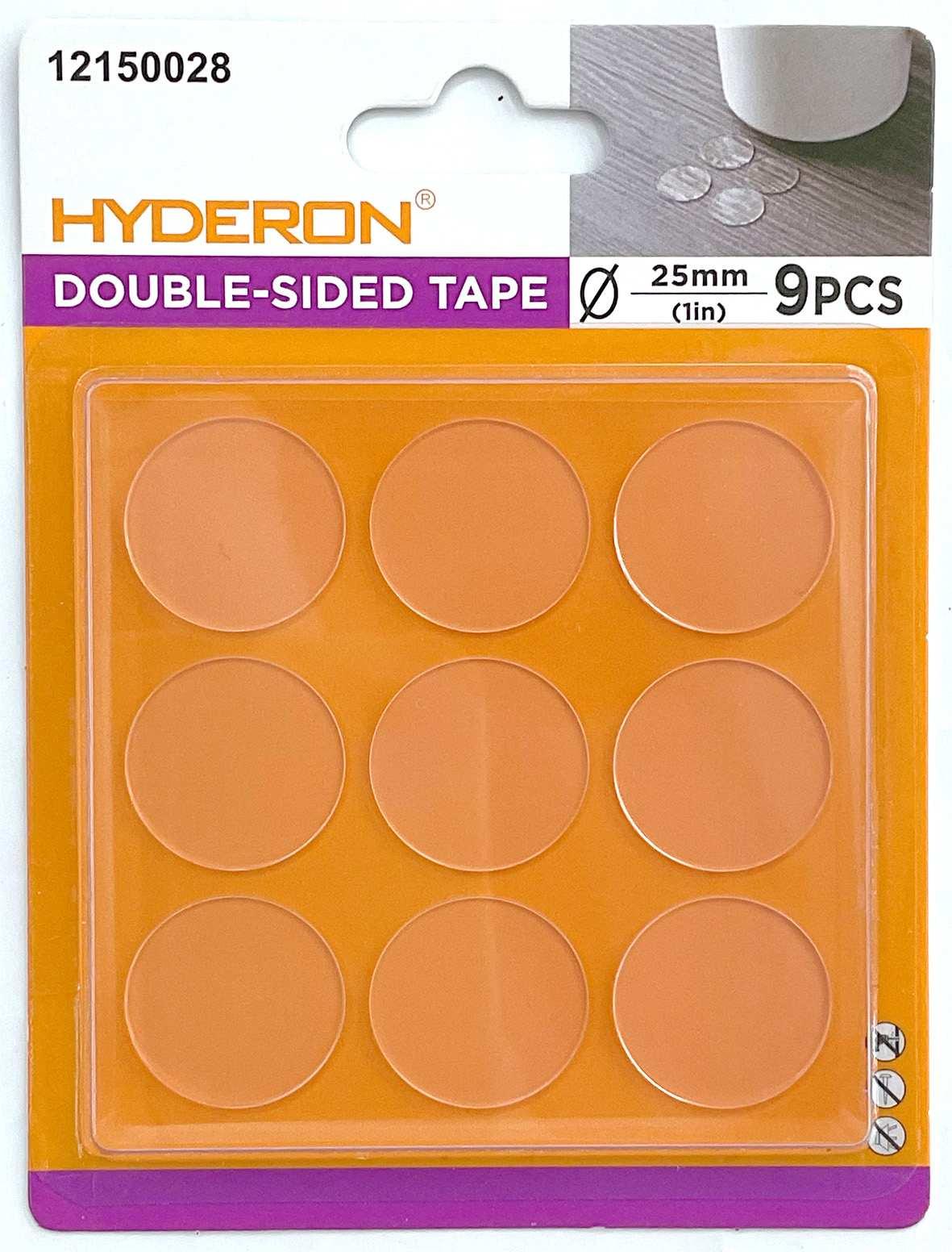 Adhesivo de doble cara sin marcas, 25 mm, 9 piezas