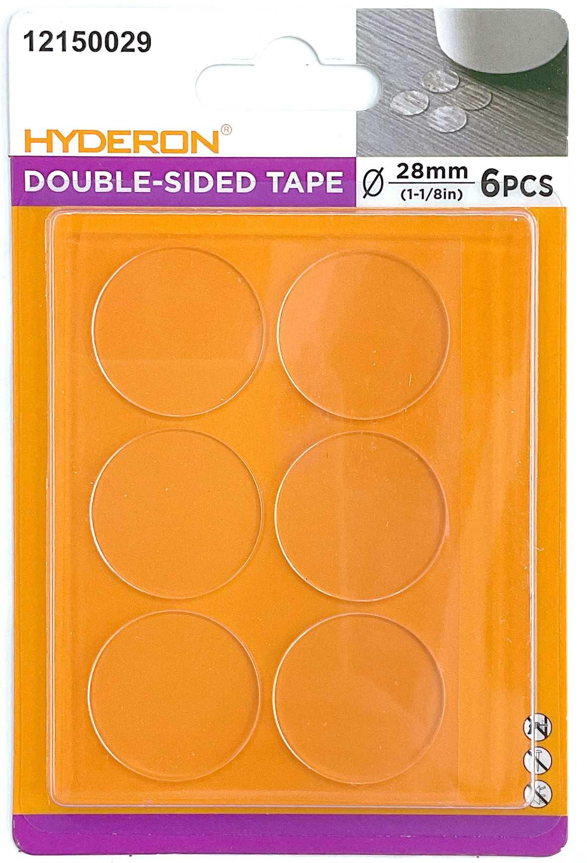 Adhesivo de doble cara sin marcas, 28 mm, 6 piezas, ref. 12150029