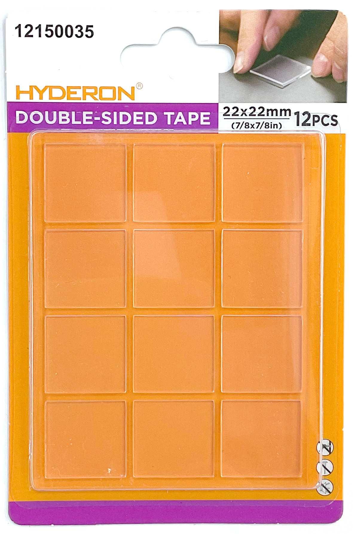 Adhesivo de doble cara sin marcas, 22 × 22 mm, 12 piezas