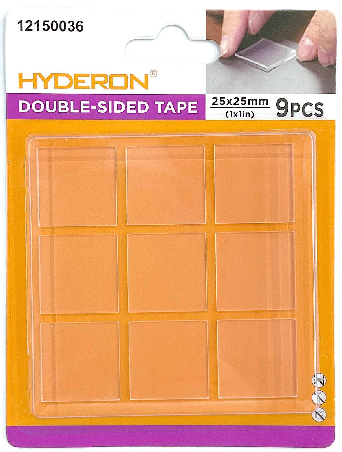 Adhesivo de doble cara sin marcas, 25 × 25 mm, 9 piezas
