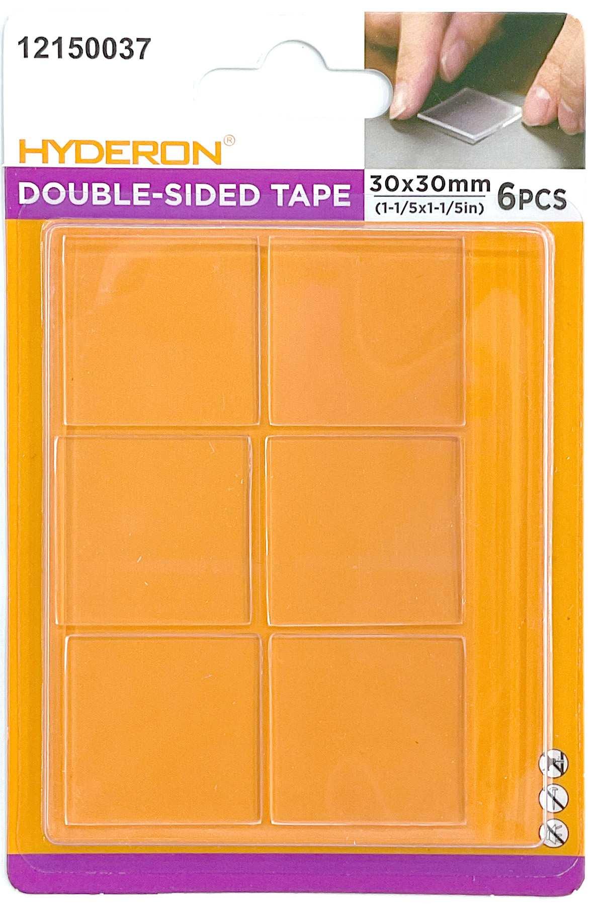 Adhesivo de doble cara sin marcas, 30 × 30 mm, 6 piezas