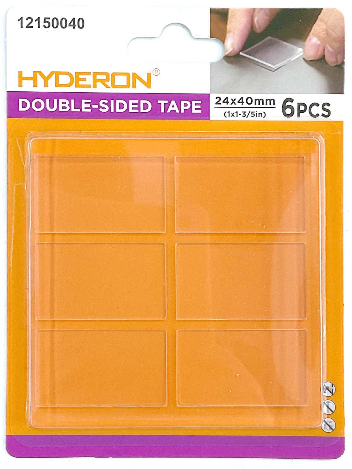 Adhesivo de doble cara sin marcas, 24 × 40 mm, 6 piezas, ref. 12150040