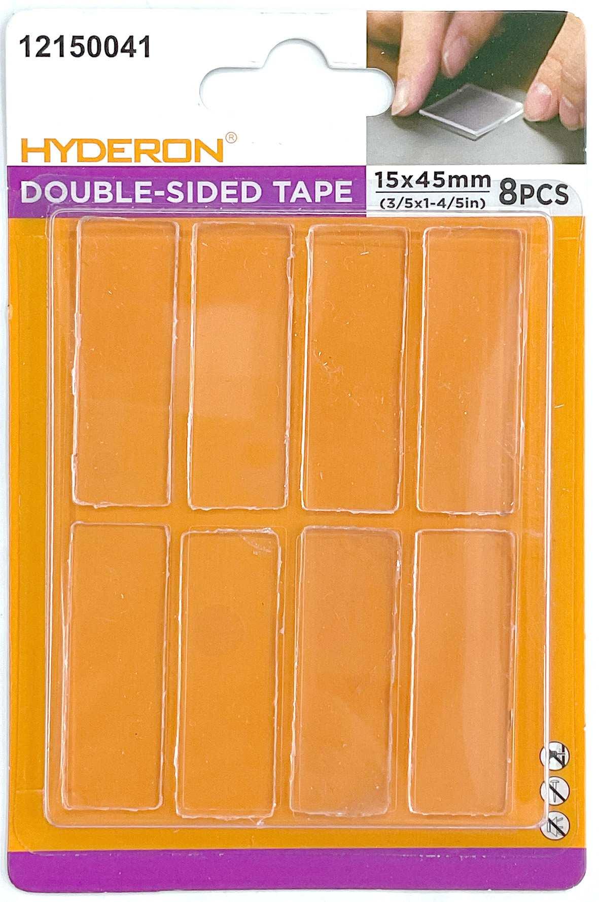 Adhesivo de doble cara sin marcas, 15 × 45 mm, 8 piezas, ref. 12150041
