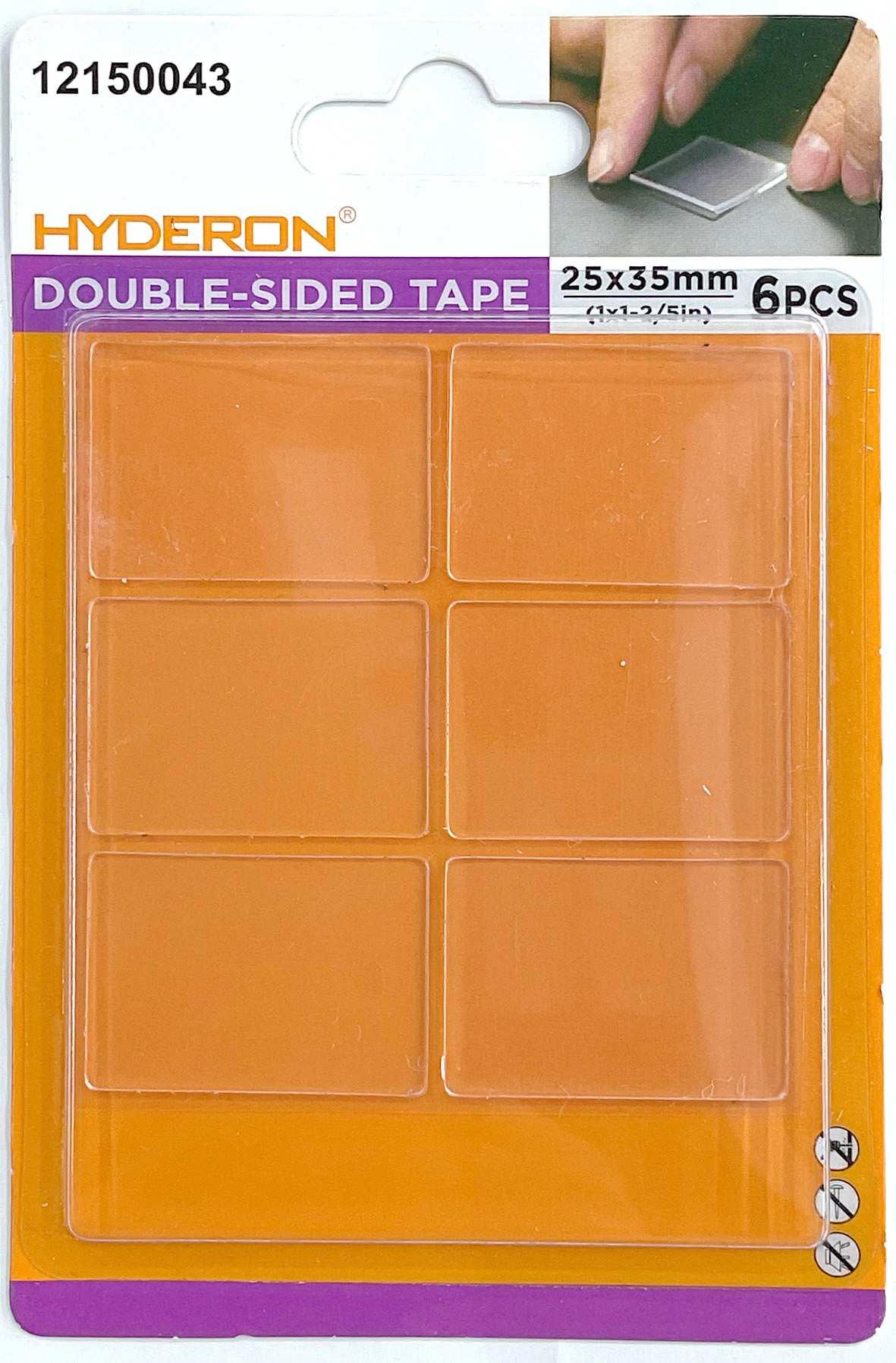 Adhesivo de doble cara sin marcas, 25 × 35 mm, 6 piezas