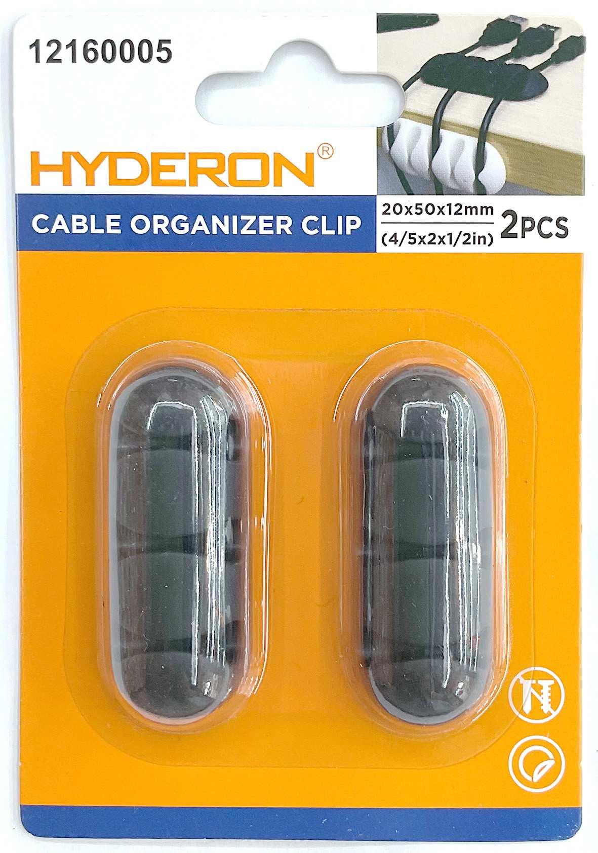 Clip para cables, 20 × 50 × 12 mm, 2 piezas