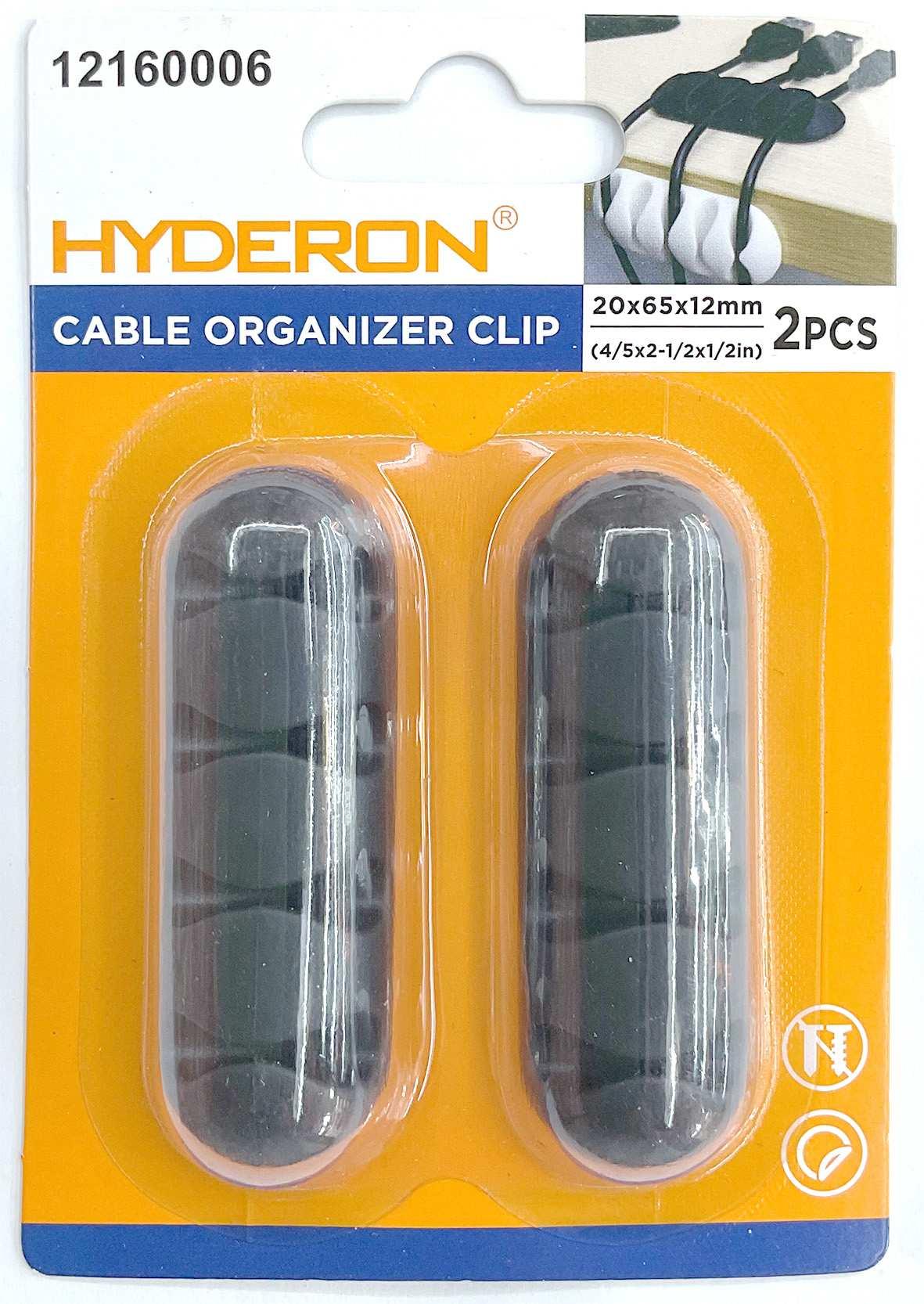 Clip para cables, 20 × 65 × 12 mm, 2 piezas