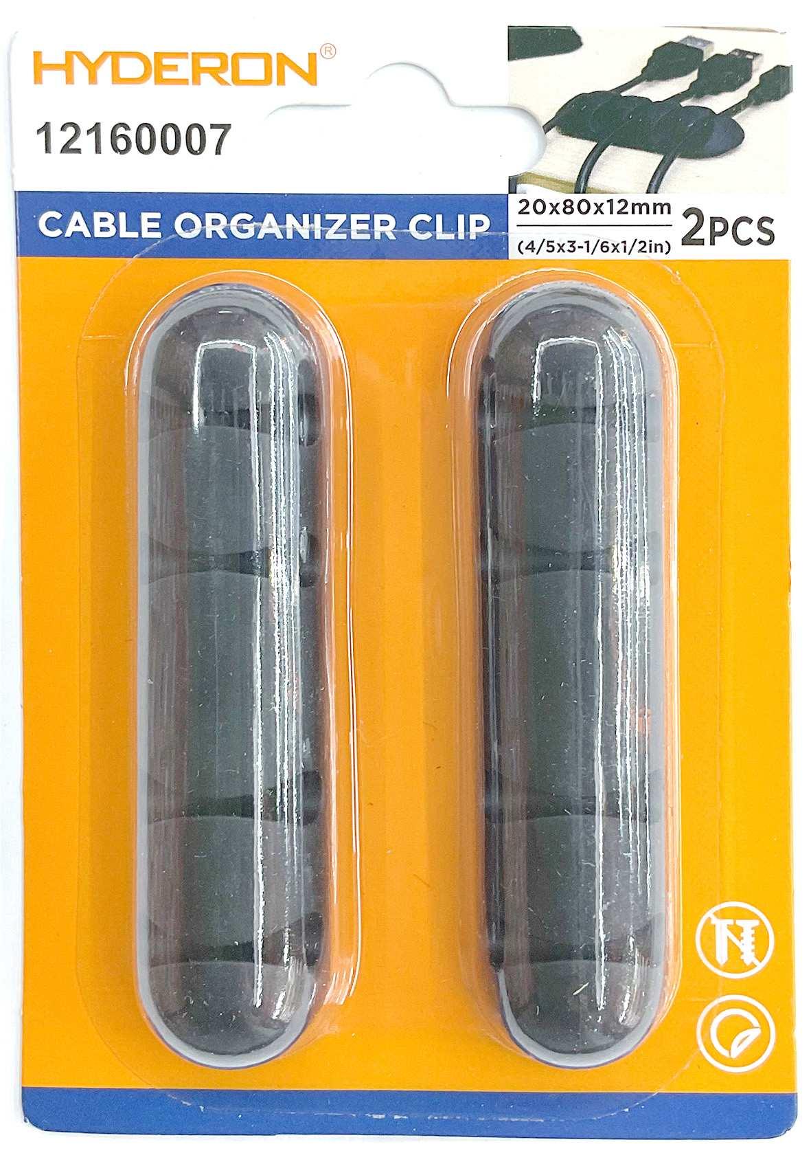 Clip para cables, 20 × 80 × 12 mm, 2 piezas