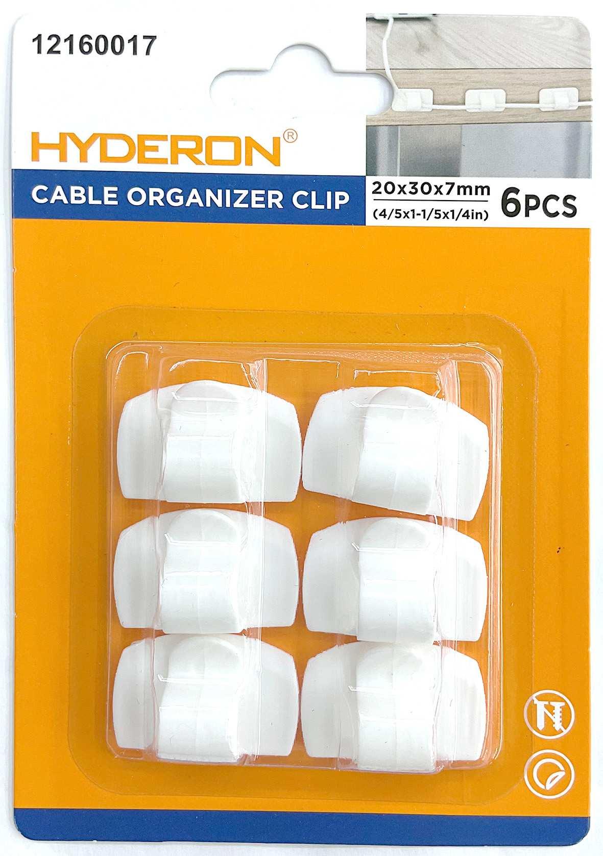 Sujetador para cable, 20 × 30 × 7 mm, 6 piezas