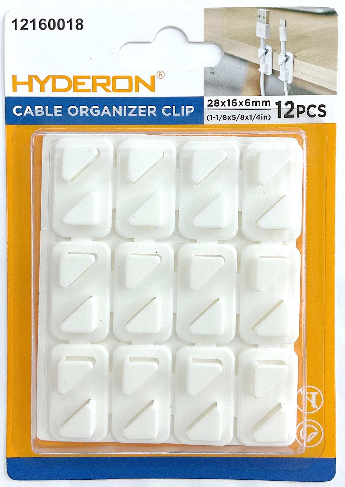 Sujetador para cable, 28 × 16 × 6 mm, 12 piezas