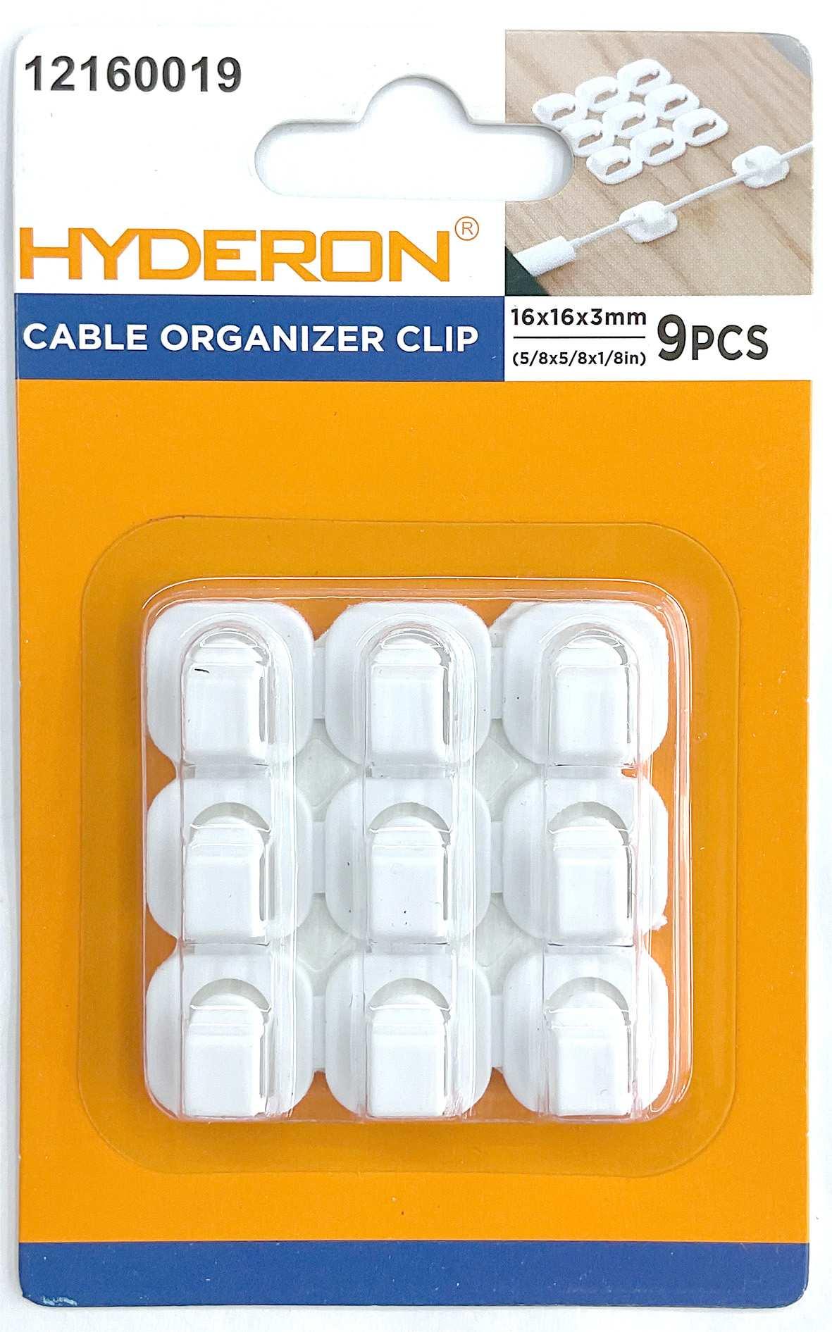 Sujetador para cable, 16 × 16 × 3 mm, 9 piezas