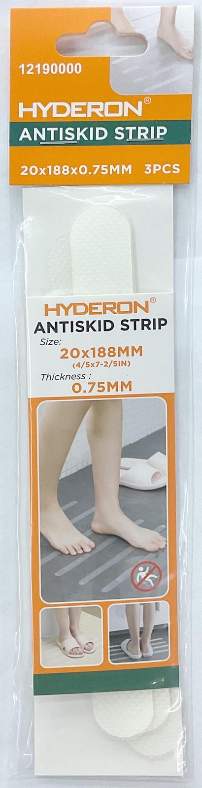 Tira antideslizante transparente, 20 × 188 × 0,75 mm, 3 piezas